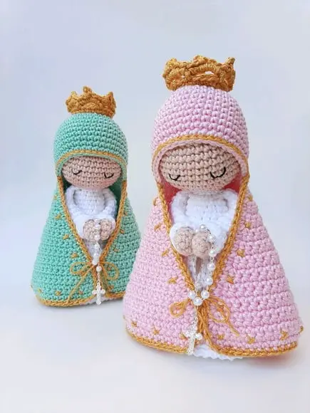 Dupla Nossa Senhora de Crochê Amigurumi Santinhas