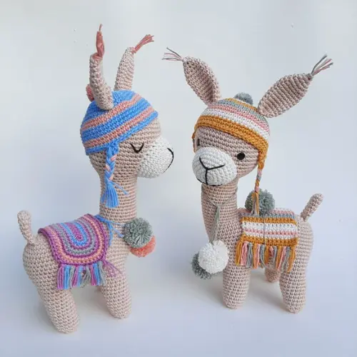 Dupla Lhama De Crochê Amigurumi