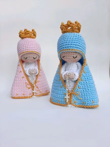 Dupla Nossa Senhora de Crochê Amigurumi Santinhas