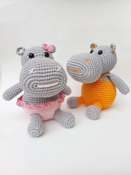 Hipopótamo Amigurumi Crochê (unidade)