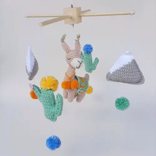 Kit Mobile lhama Crochê Amigurumi