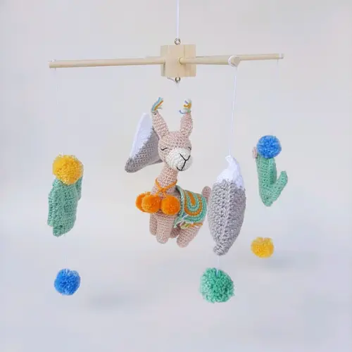 Kit Mobile lhama Crochê Amigurumi