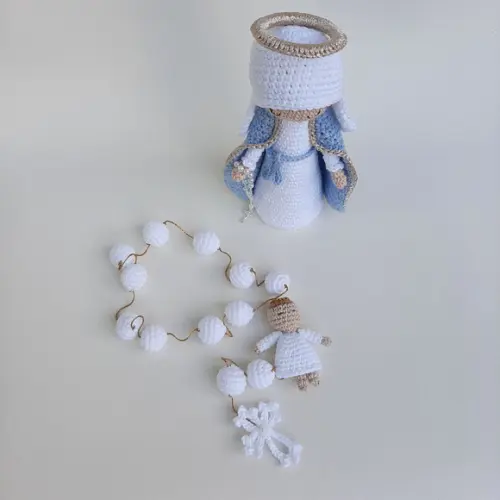 Nossa Senhora das Graças + Terço Crochê - Amigurumi