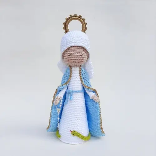 Nossa Senhora das Graças Crochê Amigurumi Alongada