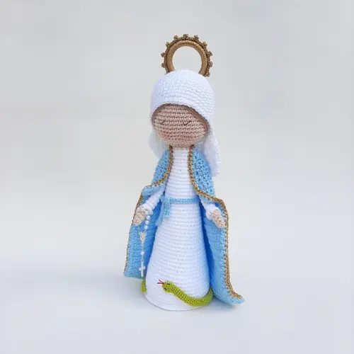 Nossa Senhora das Graças Crochê Amigurumi Alongada
