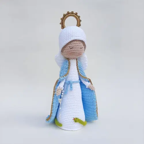 Nossa Senhora das Graças Crochê Amigurumi Alongada