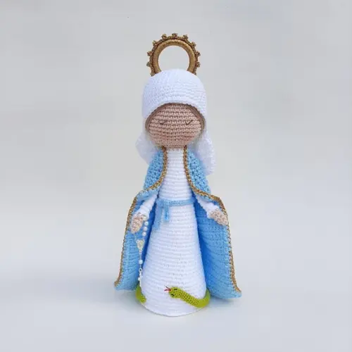 Nossa Senhora das Graças Crochê Amigurumi Alongada