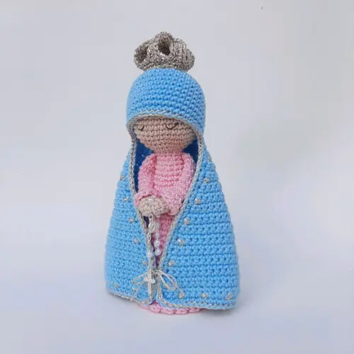 Nossa Senhora de Crochê Amigurumi Santinha