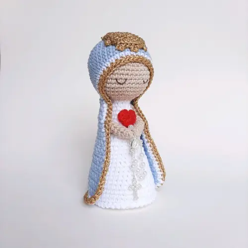 Nossa Senhora de Crochê Amigurumi Santinha