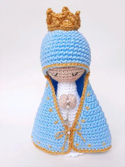 Nossa Senhora de Crochê Amigurumi Santinha