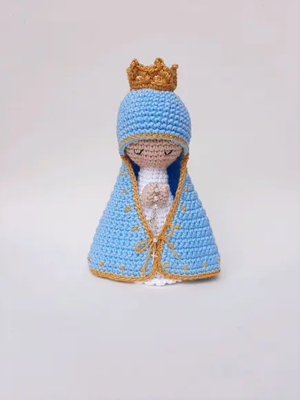 Nossa Senhora de Crochê Amigurumi Santinha