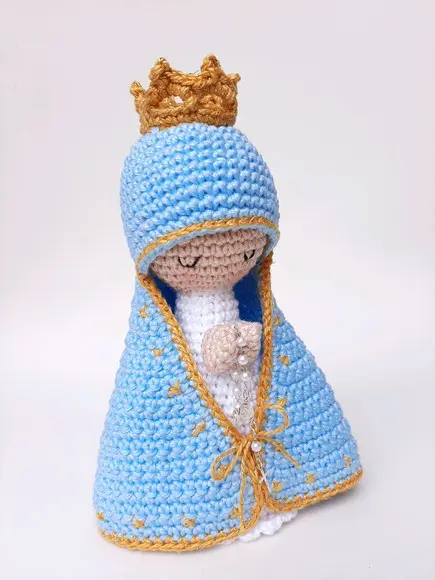 Nossa Senhora de Crochê Amigurumi Santinha