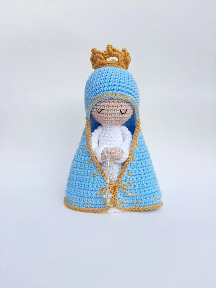 Nossa Senhora de Crochê Amigurumi Santinha