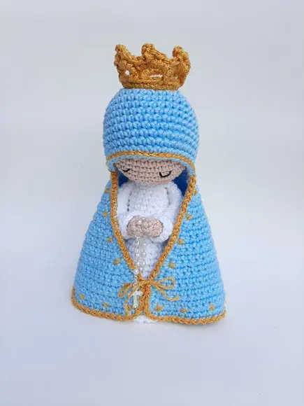 Nossa Senhora de Crochê Amigurumi Santinha