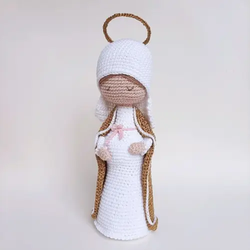 Nossa Senhora do Ó Maria Grávida de Crochê Amigurumi