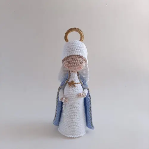 Nossa Senhora do Ó Maria Grávida de Crochê Amigurumi