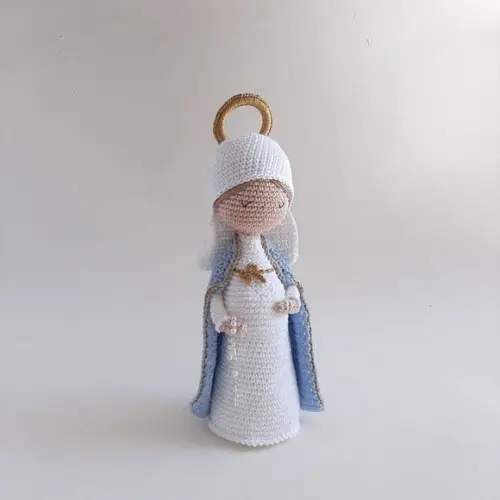 Nossa Senhora do Ó Maria Grávida de Crochê Amigurumi