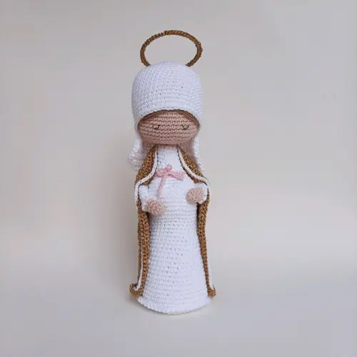 Nossa Senhora do Ó Maria Grávida de Crochê Amigurumi