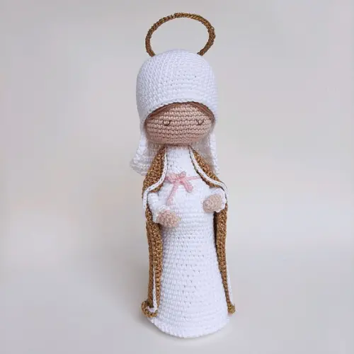 Nossa Senhora do Ó Maria Grávida de Crochê Amigurumi