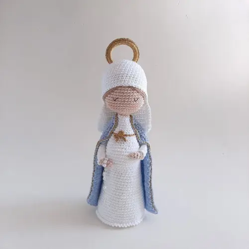 Nossa Senhora do Ó Maria Grávida de Crochê Amigurumi