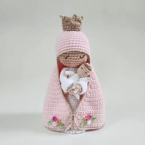 Nossa Senhora e Bebê Crochê Amigurumi