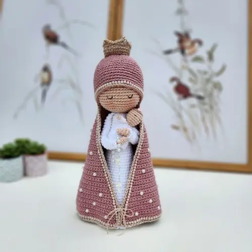 Nossa Senhora e Bebê Crochê Amigurumi