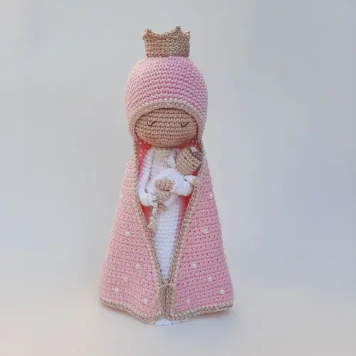 Nossa Senhora e Bebê Crochê Amigurumi