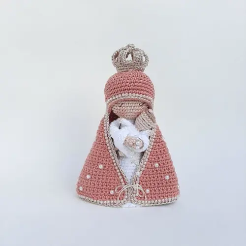 Nossa Senhora e Bebê Crochê Amigurumi