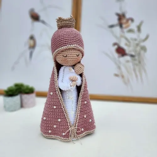 Nossa Senhora e Bebê Crochê Amigurumi