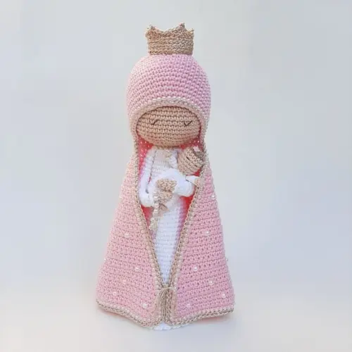 Nossa Senhora e Bebê Crochê Amigurumi