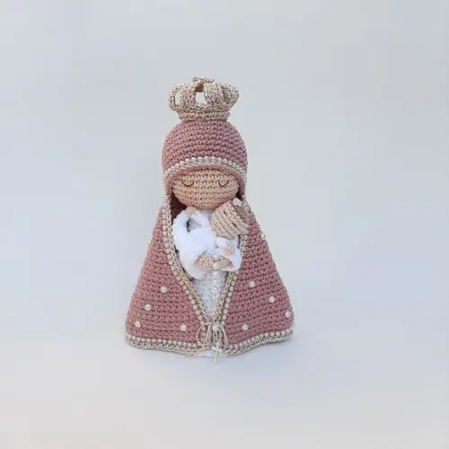 Nossa Senhora e Bebê Crochê Amigurumi