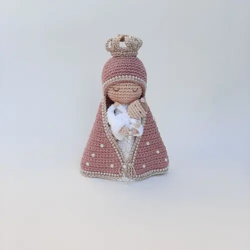 Nossa Senhora e Bebê Crochê Amigurumi