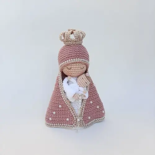 Nossa Senhora e Bebê Crochê Amigurumi