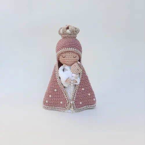 Nossa Senhora e Bebê Crochê Amigurumi