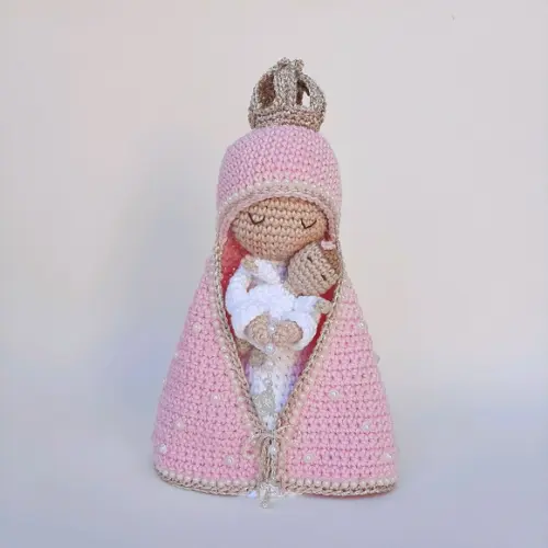 Nossa Senhora e Bebê Crochê Amigurumi