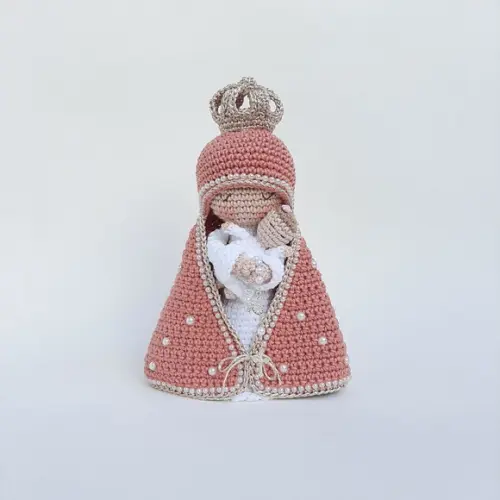 Nossa Senhora e Bebê Crochê Amigurumi