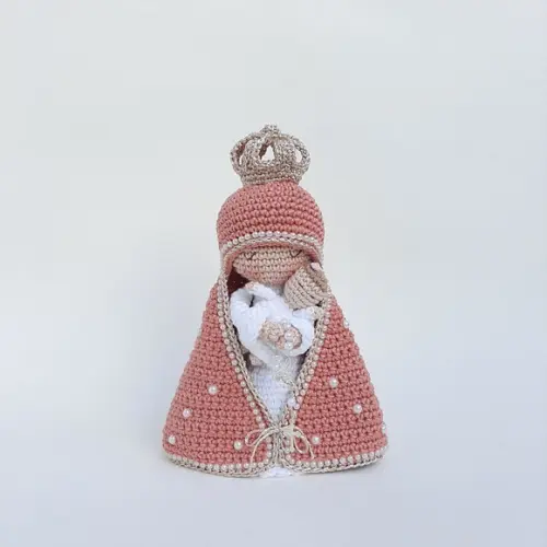 Nossa Senhora e Bebê Crochê Amigurumi