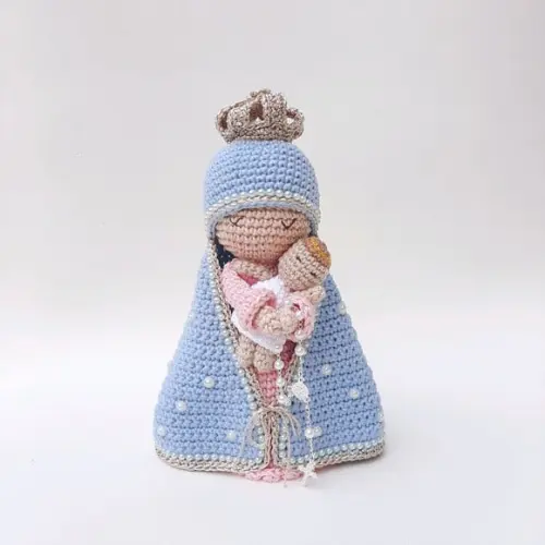 Nossa Senhora e Menino Jesus Crochê Amigurumi