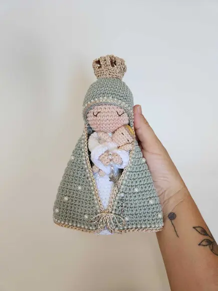 Nossa Senhora e Menino Jesus Crochê Amigurumi