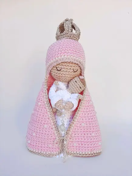 Nossa Senhora e Bebê Crochê Amigurumi