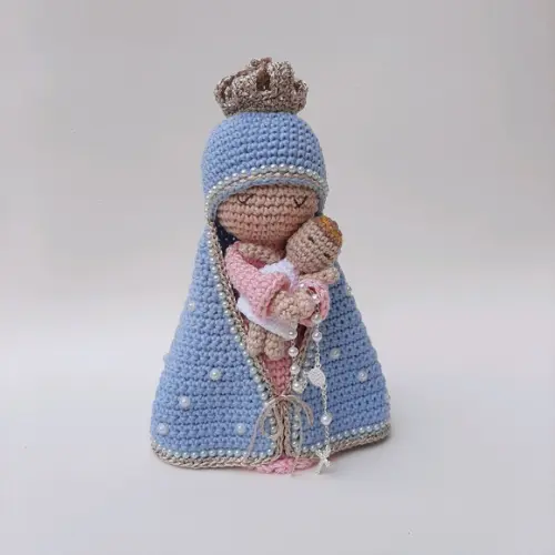 Nossa Senhora e Menino Jesus Crochê Amigurumi