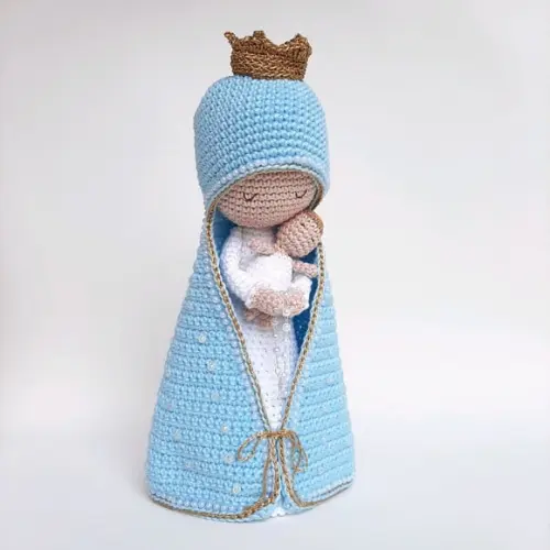 Nossa Senhora e Menino Jesus Crochê Amigurumi