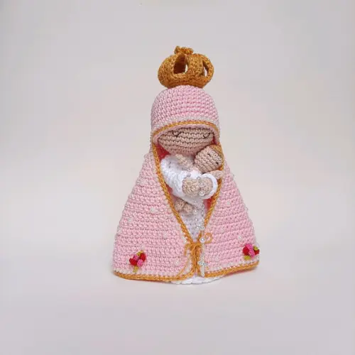 Nossa Senhora e Menino Jesus Crochê Amigurumi
