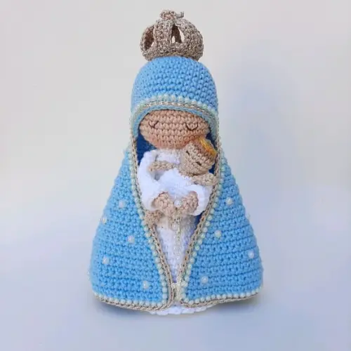 Nossa Senhora e Menino Jesus Crochê Amigurumi