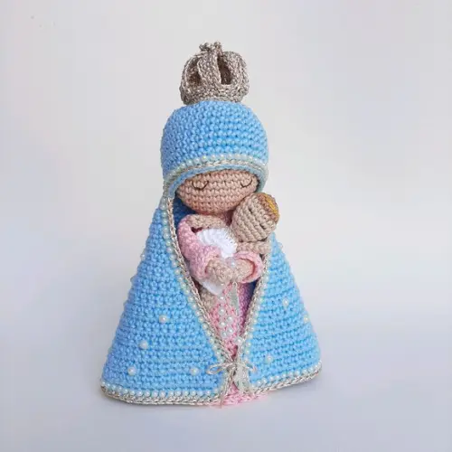 Nossa Senhora e Menino Jesus Crochê Amigurumi