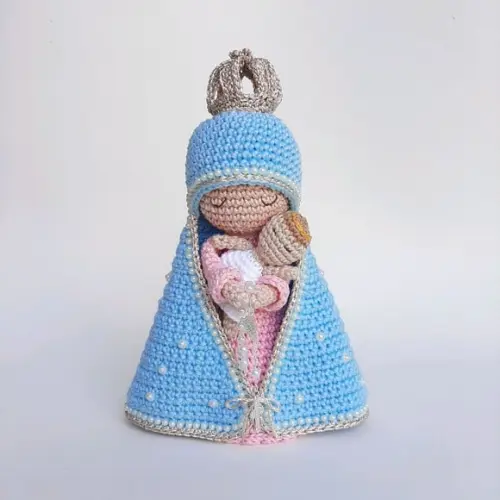 Nossa Senhora e Menino Jesus Crochê Amigurumi