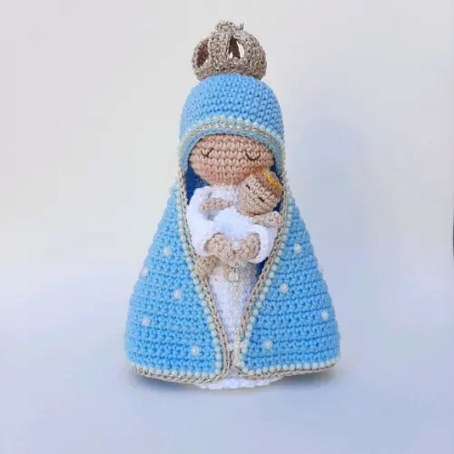 Nossa Senhora e Menino Jesus Crochê Amigurumi