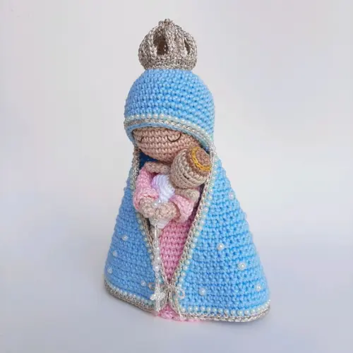 Nossa Senhora e Menino Jesus Crochê Amigurumi
