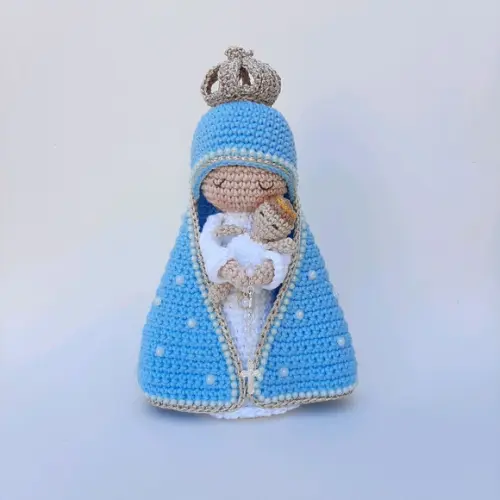 Nossa Senhora e Menino Jesus Crochê Amigurumi