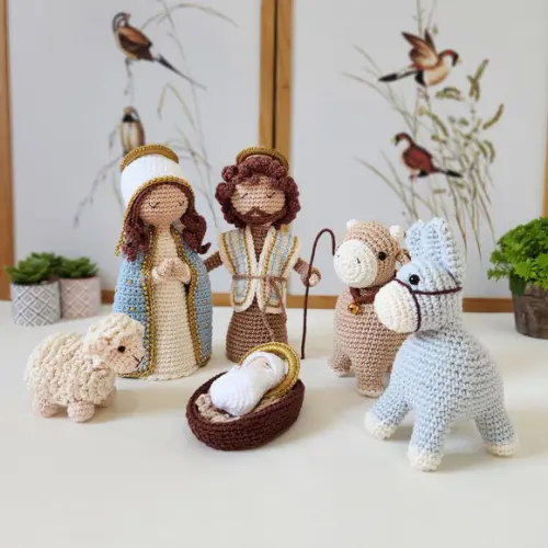 Presépio Sagrada Família Amigurumi Crochê